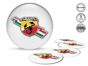 Fiat Abarth Dome Decals Style Custom Wheel Badges